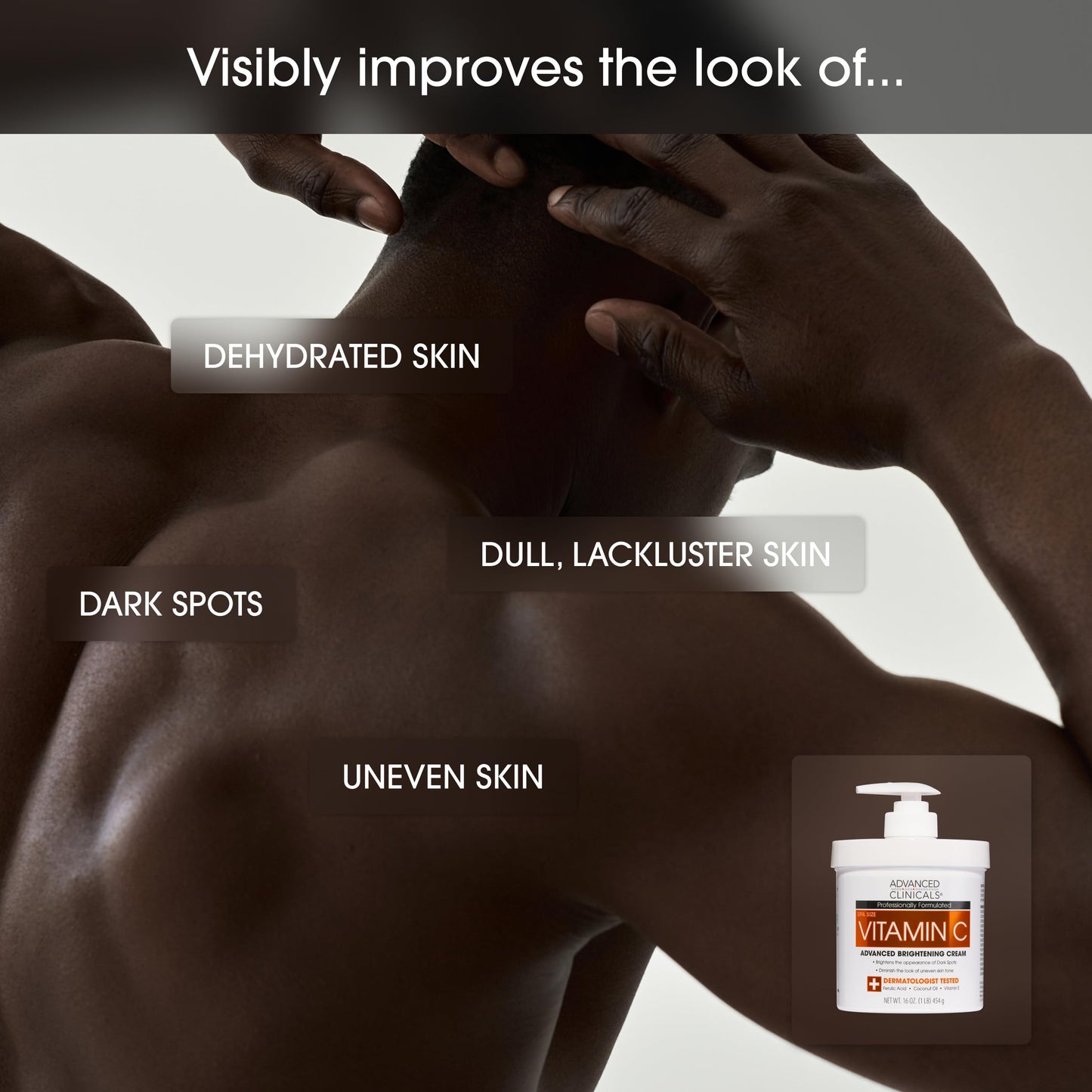 Advanced Clinicals Retinol & Vitamin C Body Lotion Set – 2pc Skincare Duo for Women & Men | Brightening, Firming Creams for Dark Spots & Uneven Tone