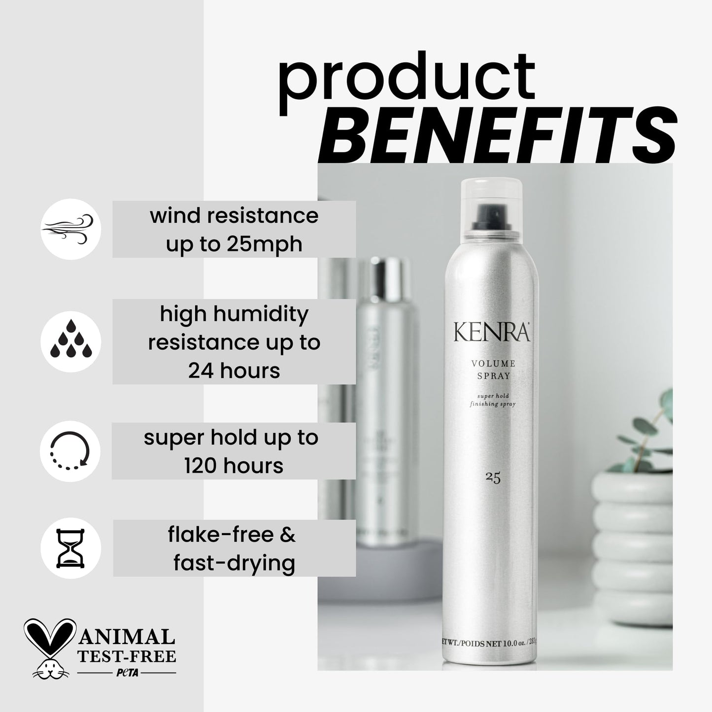 Kenra Professional Travel Haircare Kit | Volume, Blow-Dry, Dry Texture & Medium Hold Spray | Adds Shine, Body & Smooth Finish | 4 Pc Set