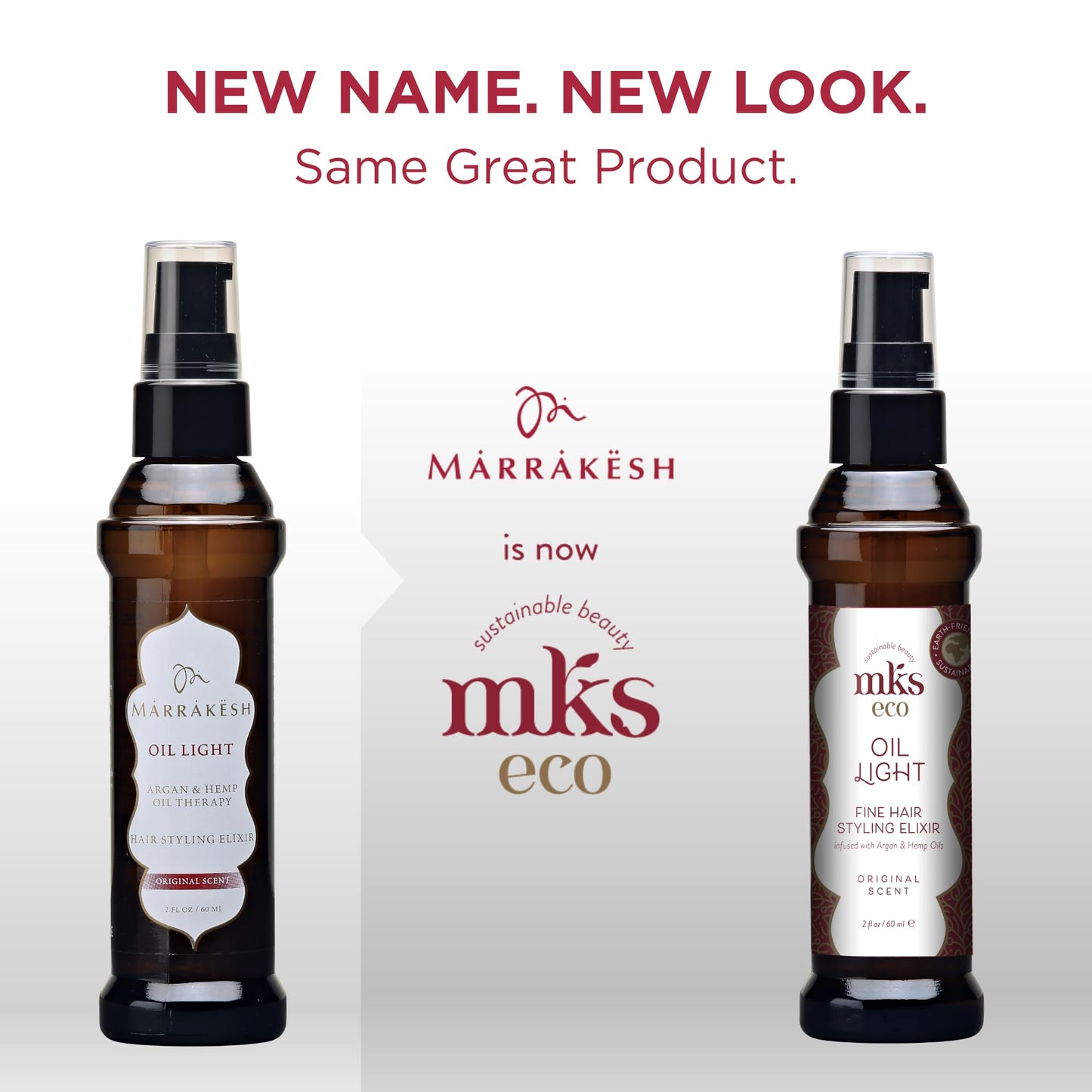 MKS Eco Original Hair Styling Elixir 2 fl oz | Argan & Hemp Seed Oil for Fine Hair | Moisturizing, Nourishing & Frizz Control | Vegan, Cruelty-Free