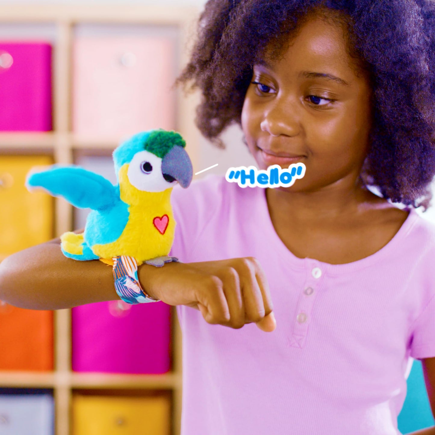 Happy Yappers: Birds 2 Pack - Cokatoo & Blue Parrot - Slap Bracelet Interactive Plush Toy Birds, They Chat-Sing-Mimic Each Other, Flap Wings, Kids 3+
