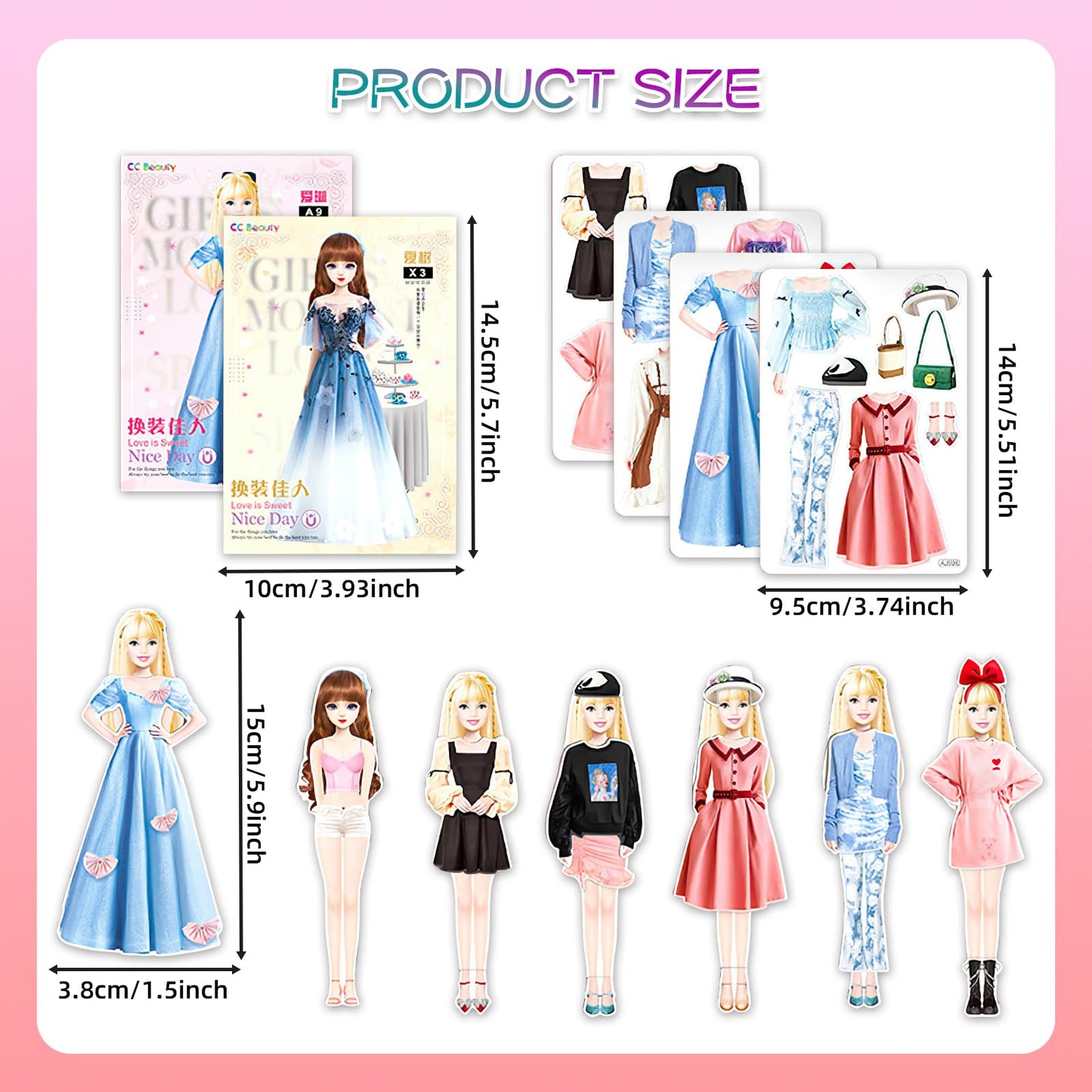 JHGCVX Magnetic Dress Up Paper Dolls for Girls Ages 4-7, Pretty Princess Game Paper Dolls Dress Up Toys, Creating Imaginative Birthday Gifts
