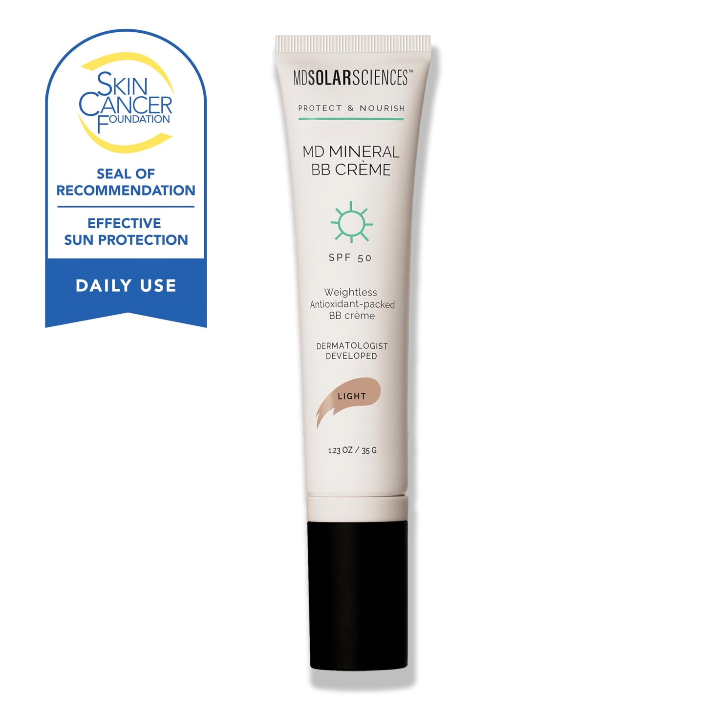 MDSolarSciences Mineral BB Cream SPF 50 – Hydrating Sheer Tinted Sunscreen with Niacinamide, Caffeine & Squalane, Anti-Aging, Reef Safe, 1.23 oz