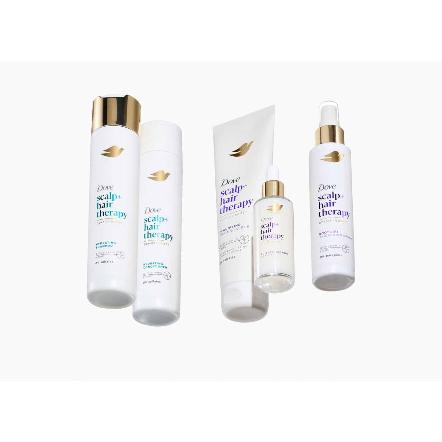 Dove Density Boost Clarifying Foaming Scrub Scalp + Hair Therapy for gentle scalp exfoliation, with Vitamin B3, Zinc and 0% sulfates, 9 oz