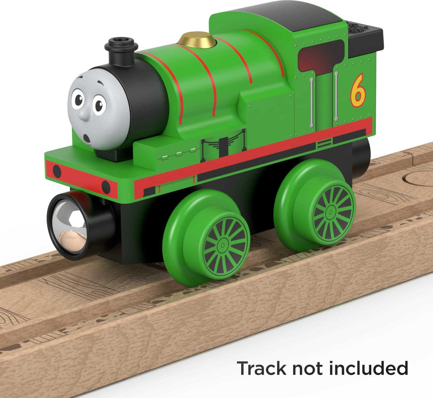 Thomas & Friends Wooden Railway, Percy Engine, push-along toy train made from sustainably sourced wood for toddlers and preschool kids