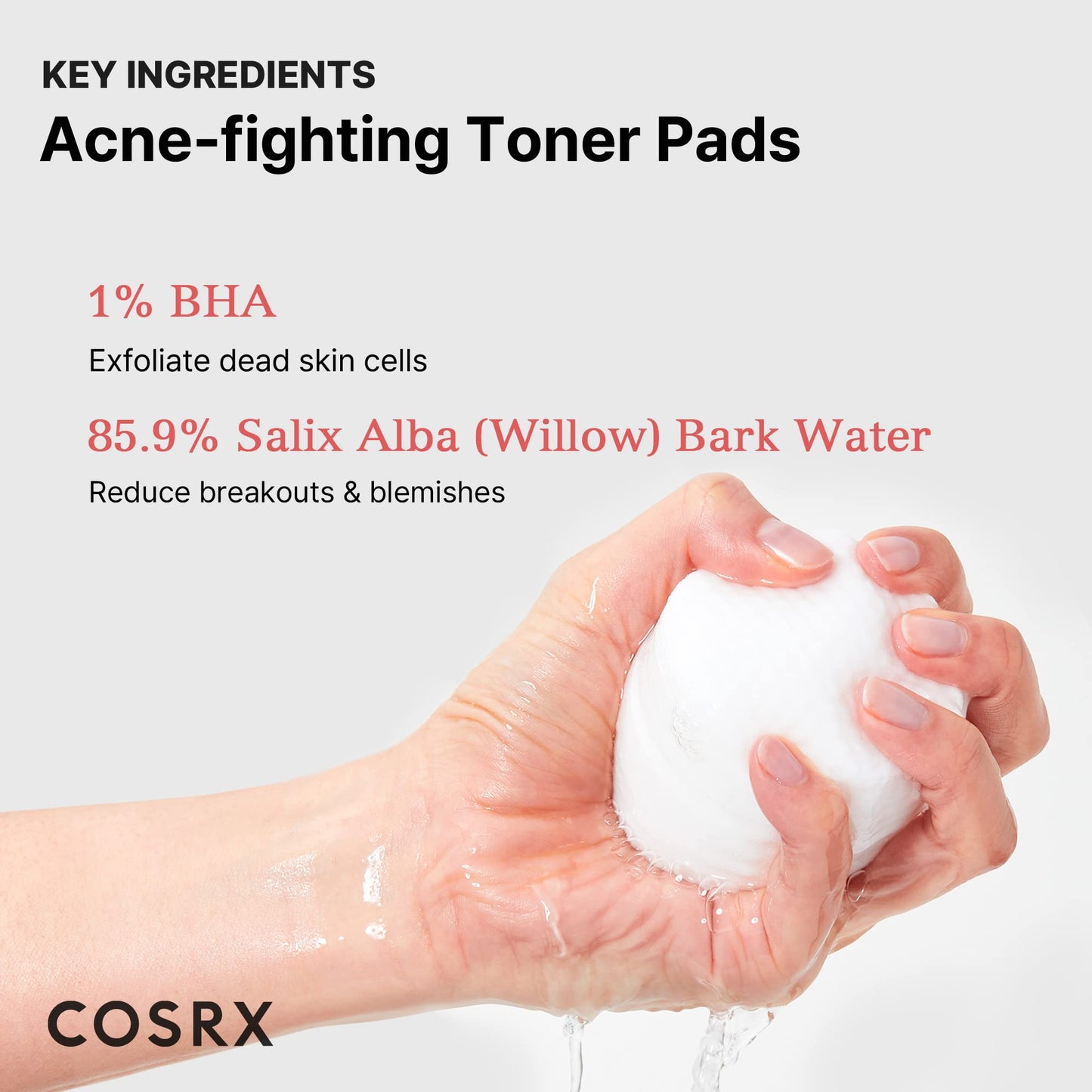 COSRX BHA Toner Pads - 70 Exfoliating Sheets for Dead Skin & Blackheads, Pore Minimizer, Breakout Prevention, Smooth & Clear Korean Skincare