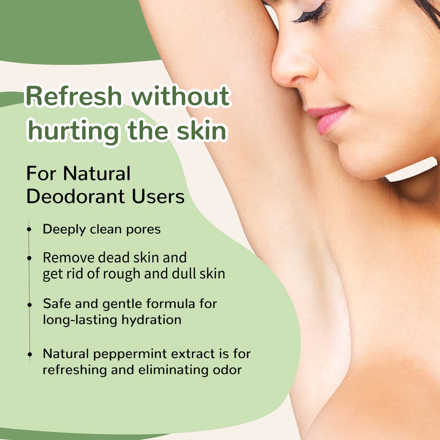 Armpit Detox Scrub 8.8oz – Peppermint, Aloe & Walnut Shell Powder, Deep Cleanse & Exfoliate Underarms, Legs, Feet, Hands, Body