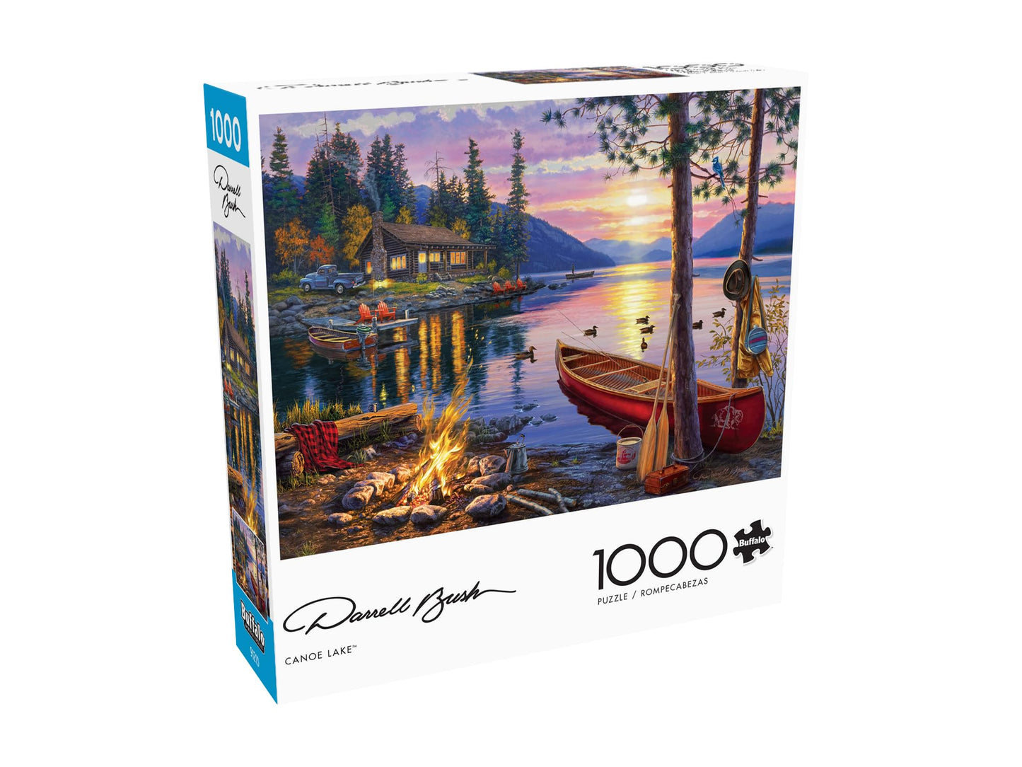 Buffalo Games Darrell Bush Canoe Lake – 1000-Piece Jigsaw Puzzle for Adults, Challenging Puzzle for Game Nights, 26.75"x19.75" Finished Size