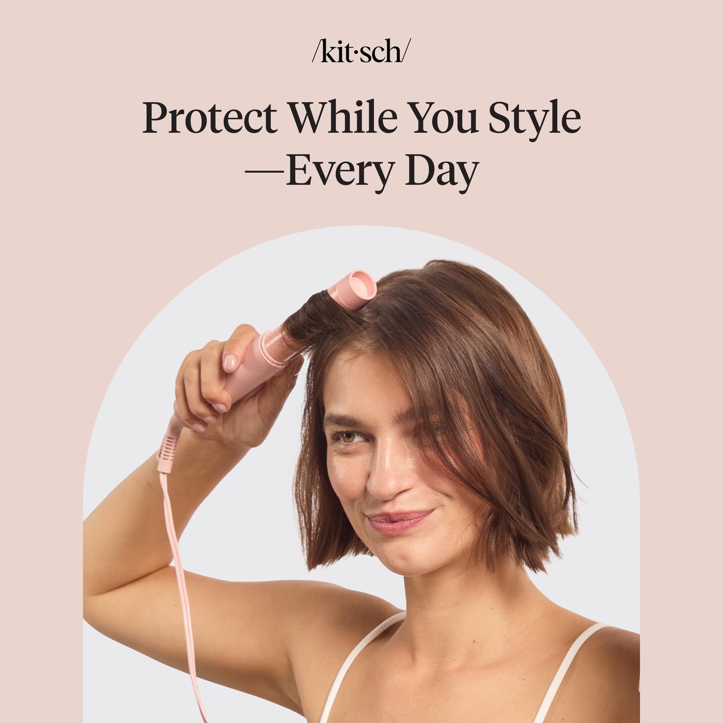 Kitsch Heat Protectant Spray for Hair with Argan Oil – Shields Up to 450°F – Fights Frizz, Adds Shine & Prevents Damage – 6.8 fl oz