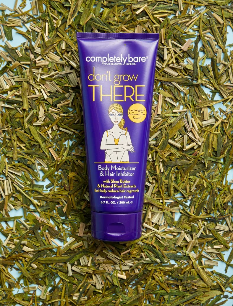 Completely Bare don't grow THERE Body Moisturizer & Hair Inhibitor - Shea Butter & Hair Minimizers 6.7 FL OZ
