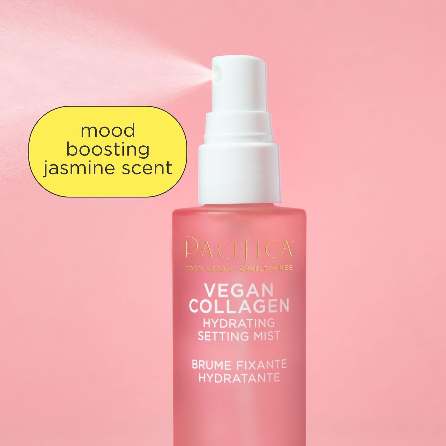 Pacifica Beauty Vegan Collagen Hydrating Setting Mist – Dewy, Illuminating Makeup Primer with Vegan Collagen & Squalane for Radiant, Soft-Focus Glow
