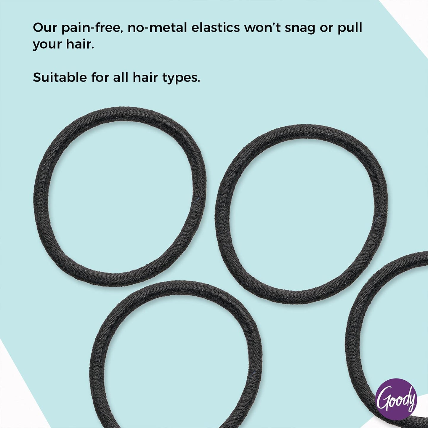 30 Pack Thick Black Ouchless Elastics 3 Packs