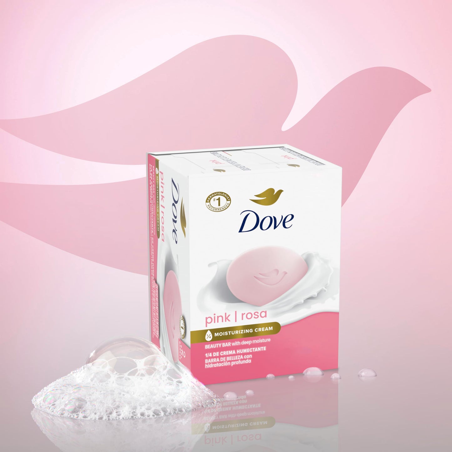 Dove Beauty Bar Soap Pink Rosa 6 Count for Soft, Smooth Skin, Cleans & Moisturizes 3.75 oz