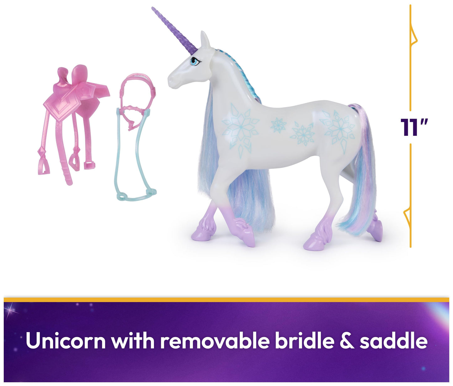 Unicorn Academy, Glacier with 2 Riding Accessories, 11”, Compatible with Layla, Dolls & Unicorn Toys for Girls Ages 4 and up