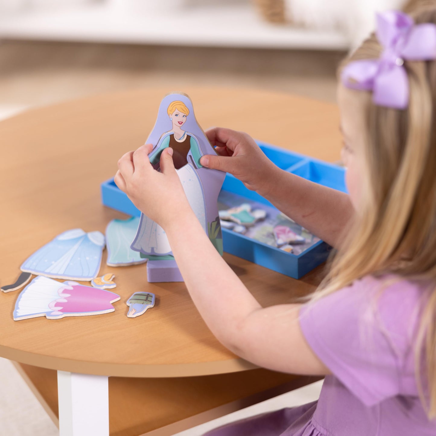 Melissa & Doug Disney Princess Cinderella Magnetic Dress-Up Wooden Doll Pretend Play Set (30+ pcs)