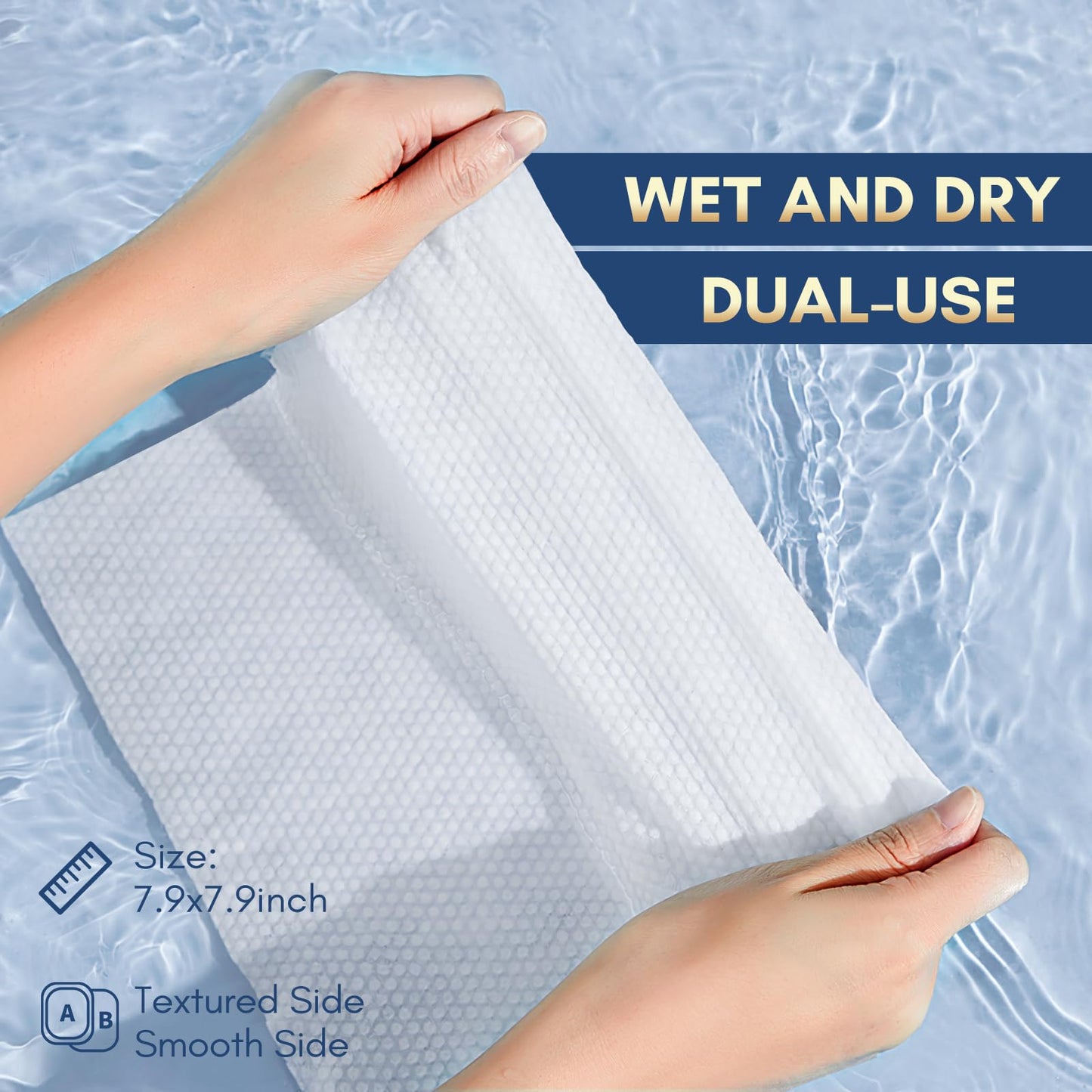 PoeticEHome 100% Cotton Soft Dry Wipes 6 Pack, Lint-Free Facial Towels, Extra Thick, Disposable, Dry/Wet Use for Skin & Cleaning (600ct)