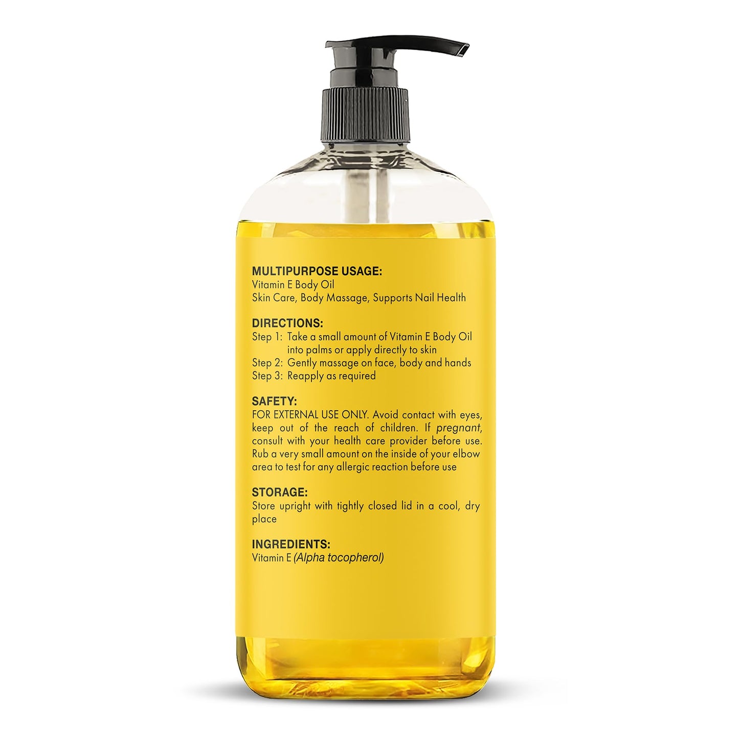 Majestic Pure Vitamin E Oil 20,000 IU - 100% Pure, Natural, Cold-Pressed, Tocopherol for Dry Skin, Hair & Scalp, 8 Fl Oz