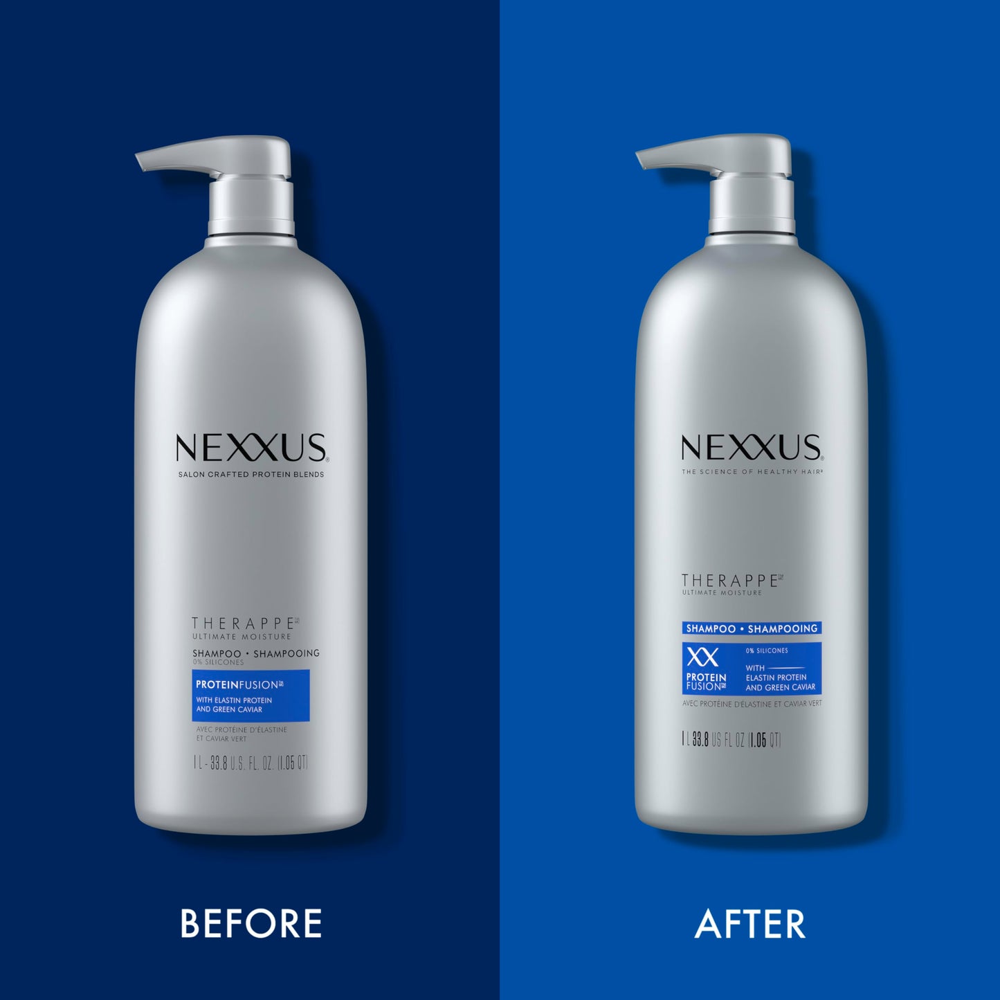 Nexxus Therappe Ultimate Moisture Shampoo for Dry Hair 33.8 oz | Silicone-Free Hydrating Formula with ProteinFusion, Elastin & Green Caviar