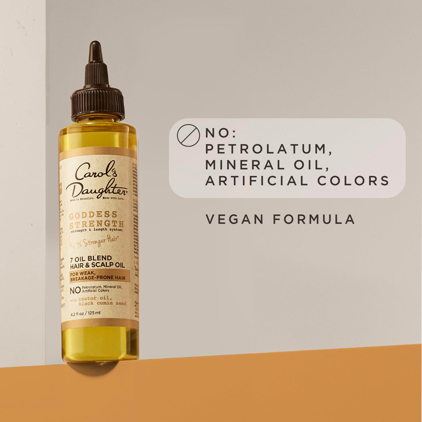 Carol's Daughter Goddess Strength 7 Oil Blend Scalp and Hair Oil for Waves, Coils and Curls, Hair Treatment with Castor Oil, 4.2 Fl Oz