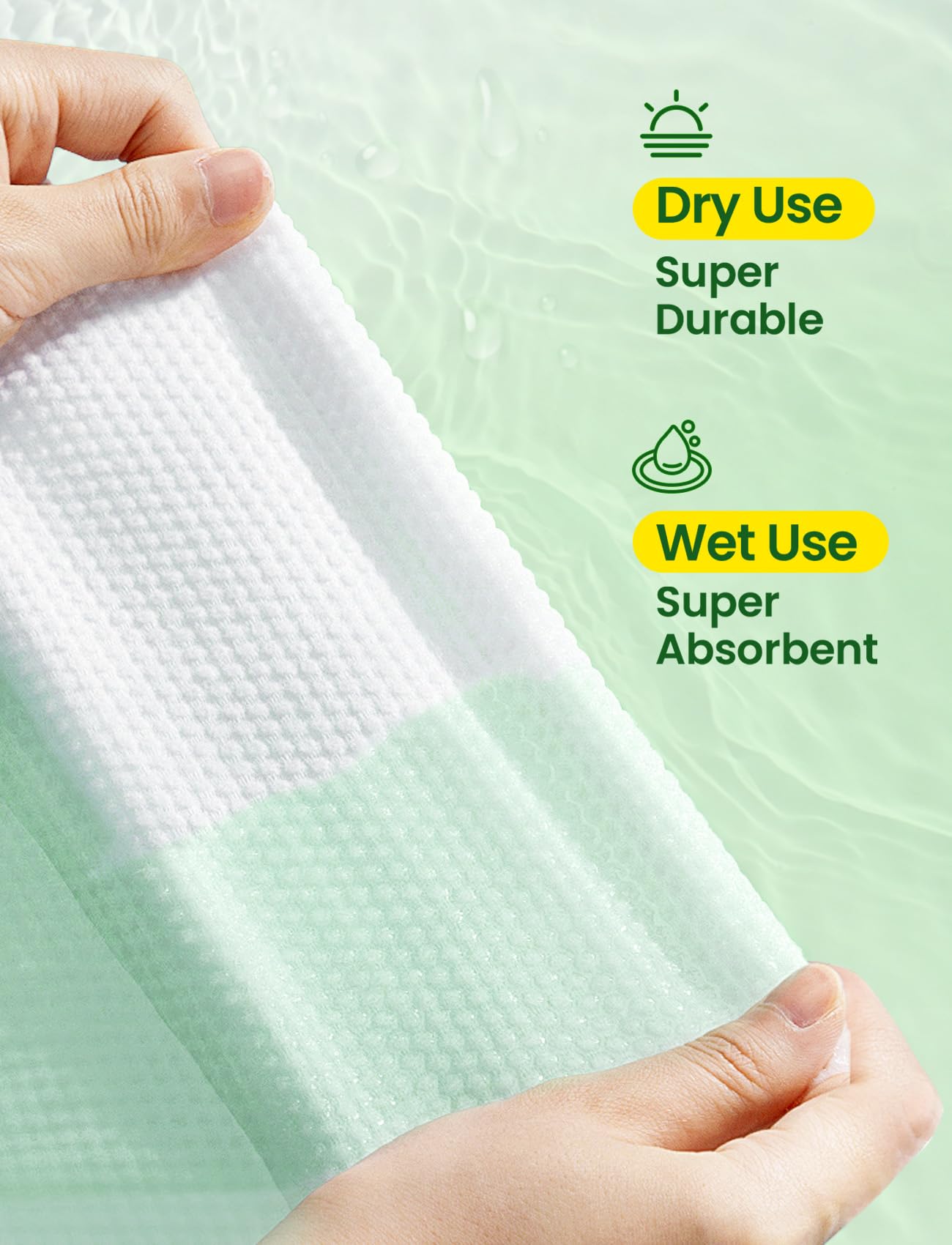 Elvira 100ct Biodegradable Disposable Face Towels – Ultra Soft, Thick, Lint-Free Cleansing Wipes for Sensitive Skin & Makeup Removal