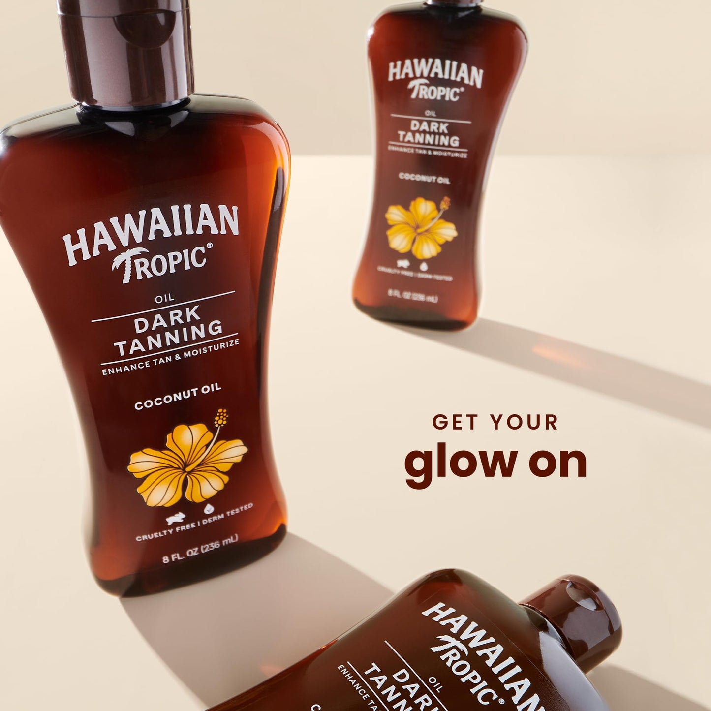 Hawaiian Tropic Dark Tanning Oil, 8oz | Moisturizing Body Oil with Cocoa Butter, Tan Enhancer, 8oz each Twin Pack