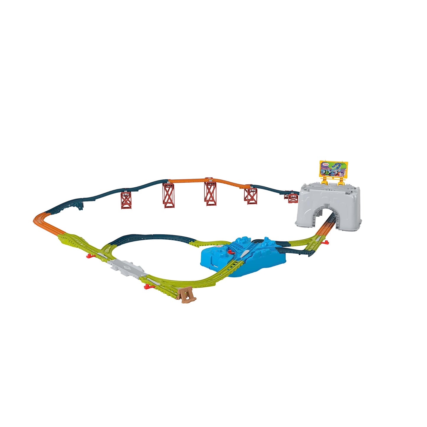 Thomas & Friends Toy Train Tracks Set, Connect & Build Bucket, 34-Piece Expansion Pack for Diecast & Motorized Trains, Kids Ages 3+ Years