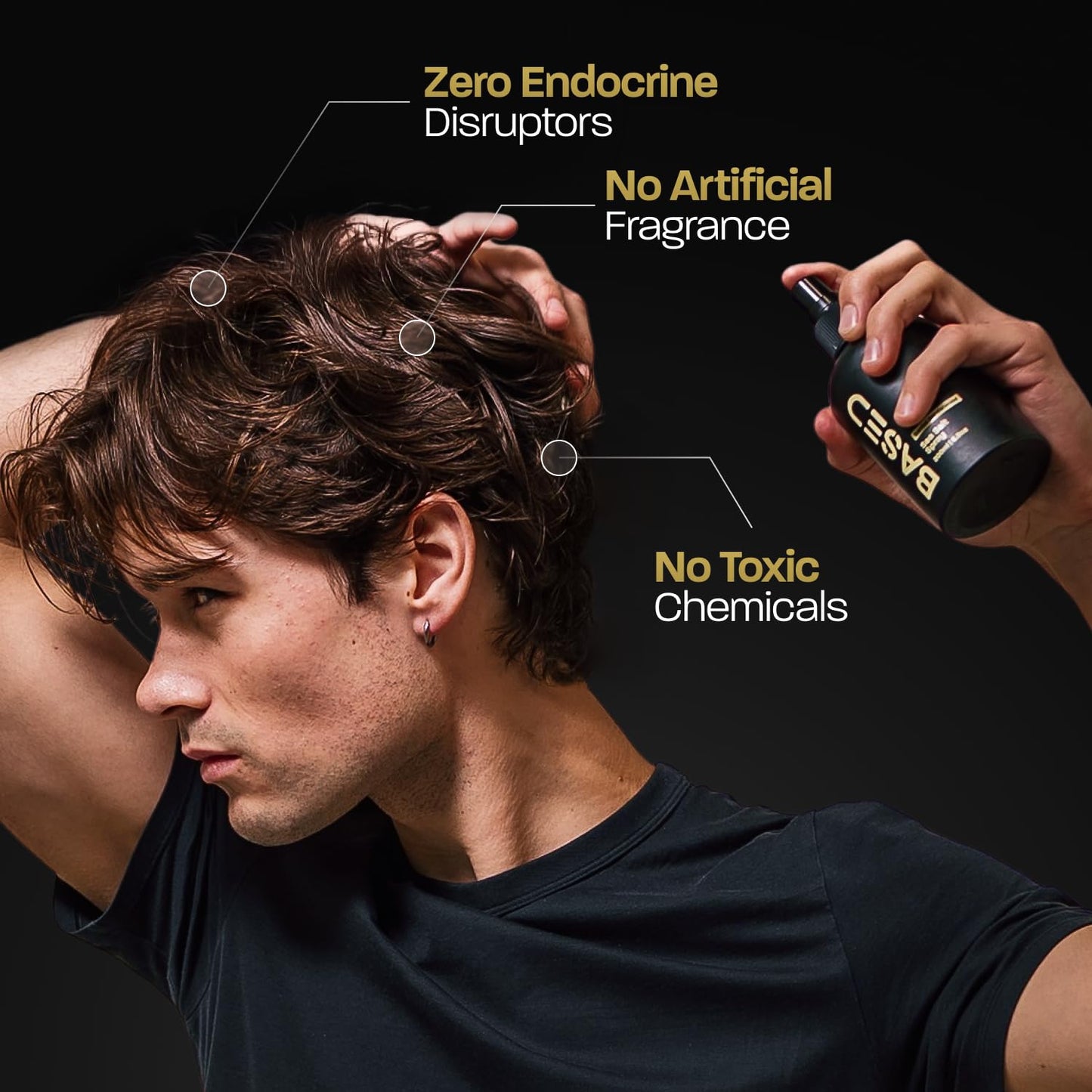 BASED Sea Salt Spray for Hair – Natural Finish, Volumizing & Texturizing Spray with Kelp & Vitamin B5 – Light, Non-Greasy, Paraben & Sulfate Free, 6.8 oz