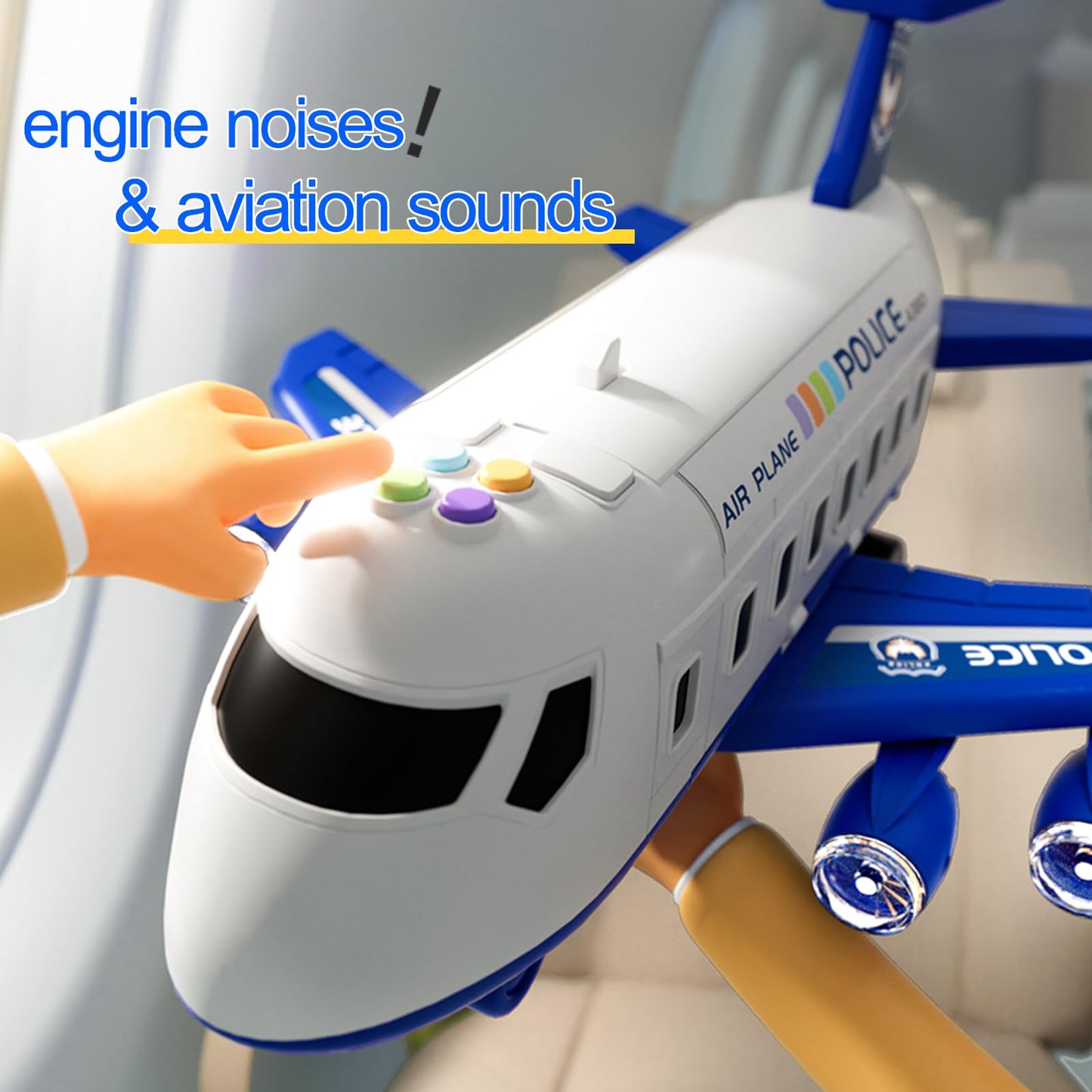 Airplane Toy Race Track Playset for Kids – Foldable 4-Layer Transport Plane with 6 Cars, Toddler Car Ramp Toy for Boys & Girls Ages 3-6, Birthday Gift