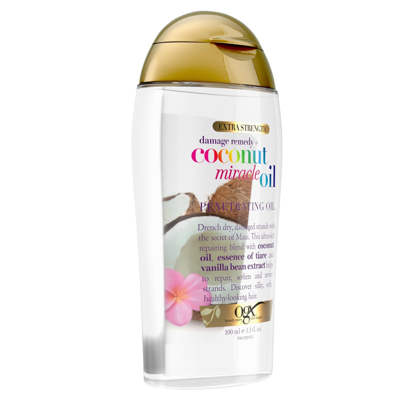 OGX Extra Strength Coconut Miracle Oil Hair Treatment – Hydrating Anti-Frizz Repair Oil for Dry, Coarse Hair, Paraben & Sulfate-Free, 3.3 Fl Oz