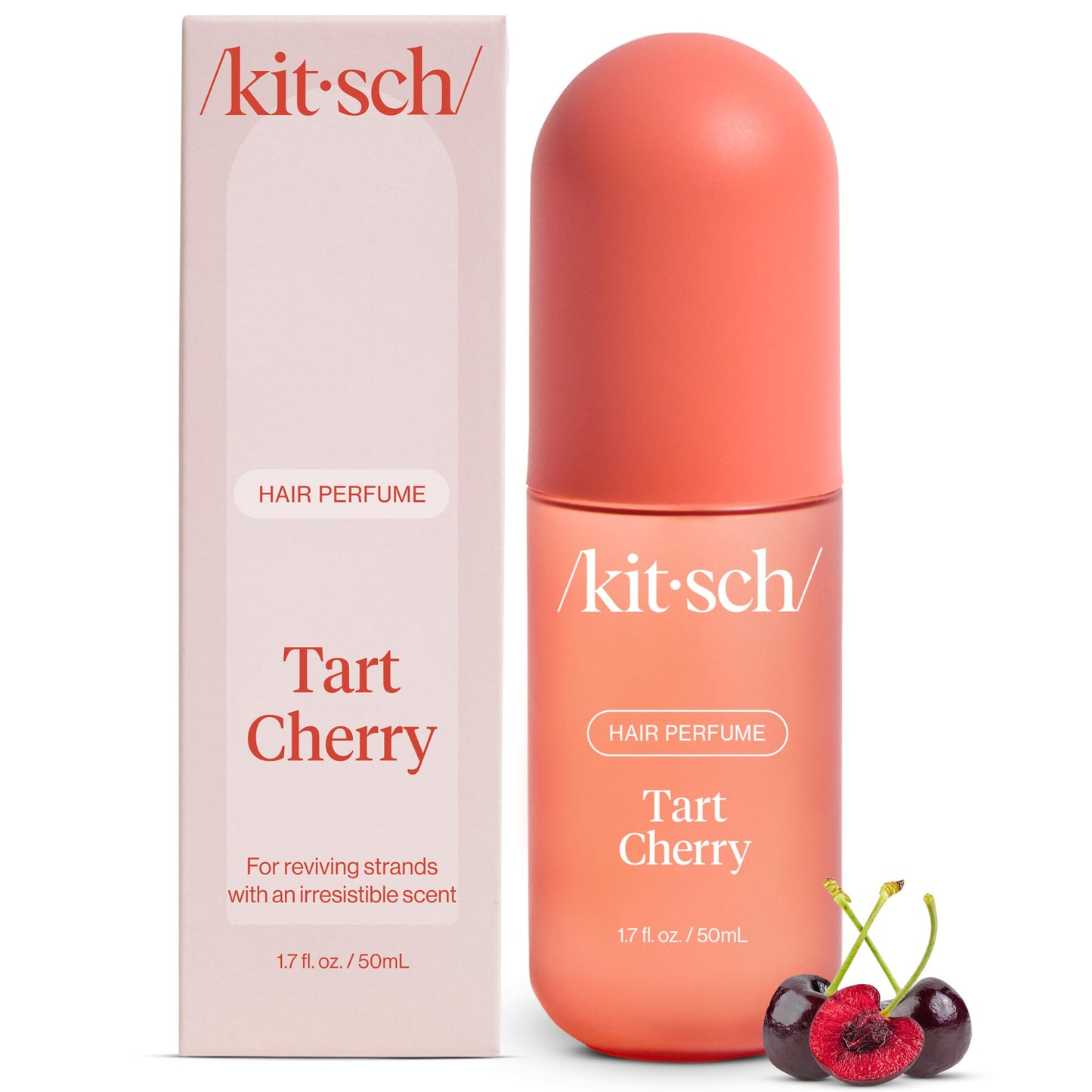 Kitsch Hair Perfume for Women – Tart Cherry | Deodorizing Hair & Body Mist with Odor-Eliminating Tech | Fruity Vanilla Scent, 50mL