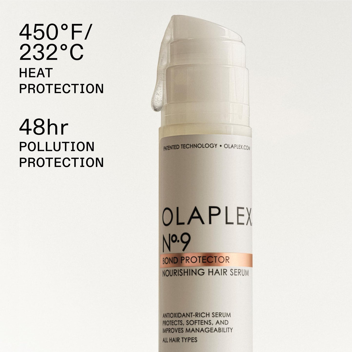 Olaplex No. 9 Bond Protector Nourishing Hair Serum – Heat Protectant for All Hair Types, Softens, Detangles, Reduces Static & Adds Shine, 3 fl oz