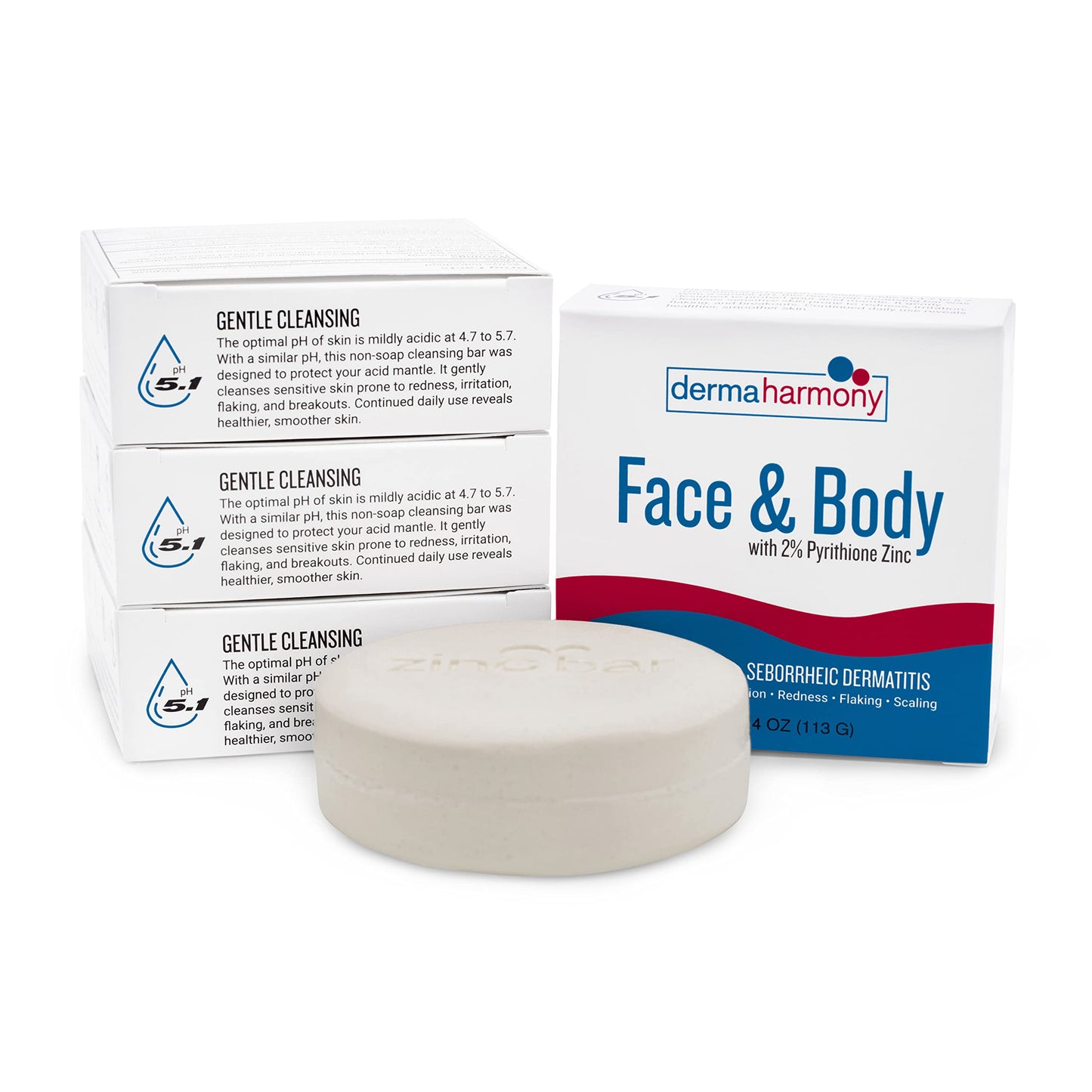 Dermaharmony 2% Pyrithione Zinc Face & Body Cleansing Bar (4 oz)