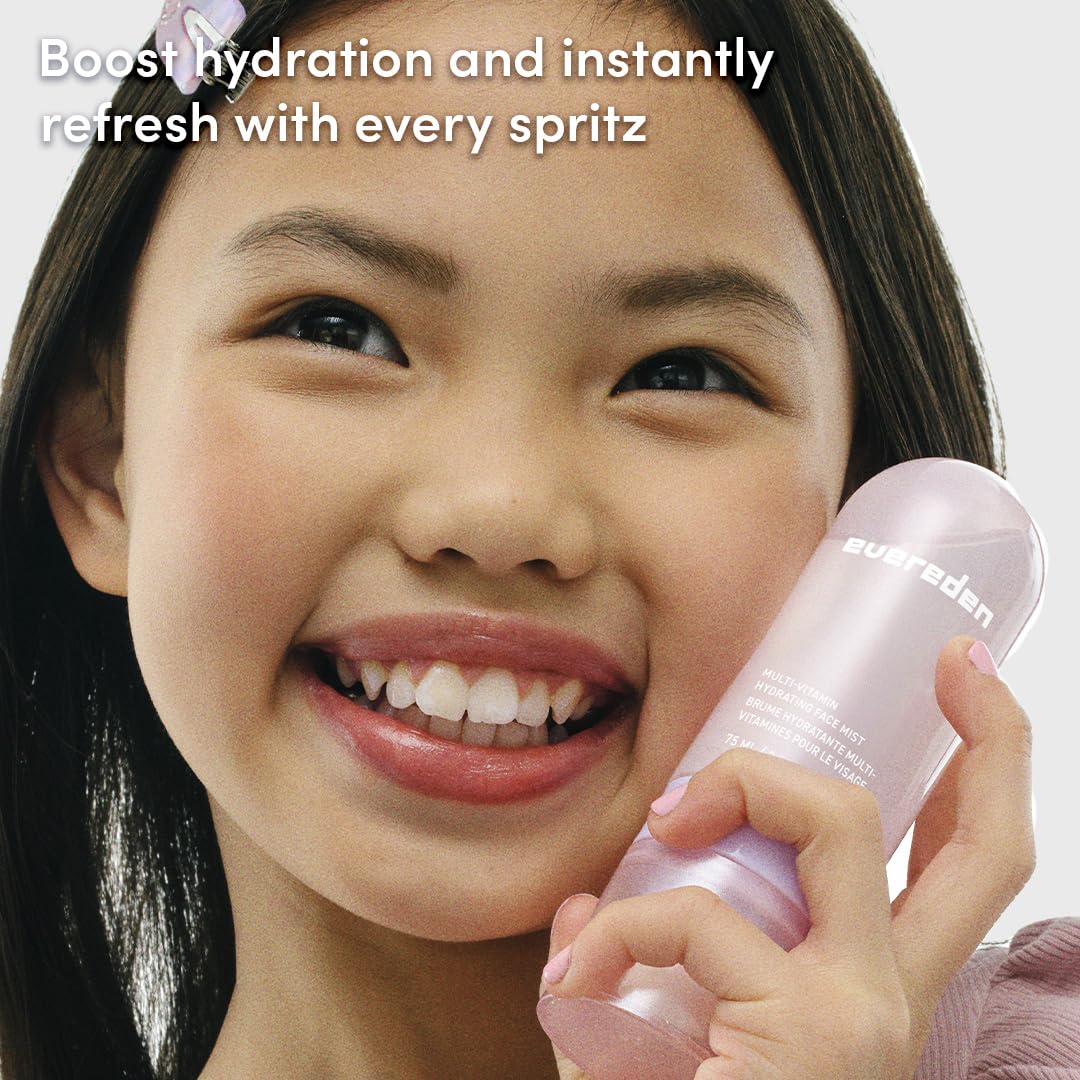 Evereden Kids Multi-Vitamin Face Mist – Hydrating, Nourishing Spray with Peach & Mango, Clean Skincare for Ages 6+, Sensitive Skin Safe