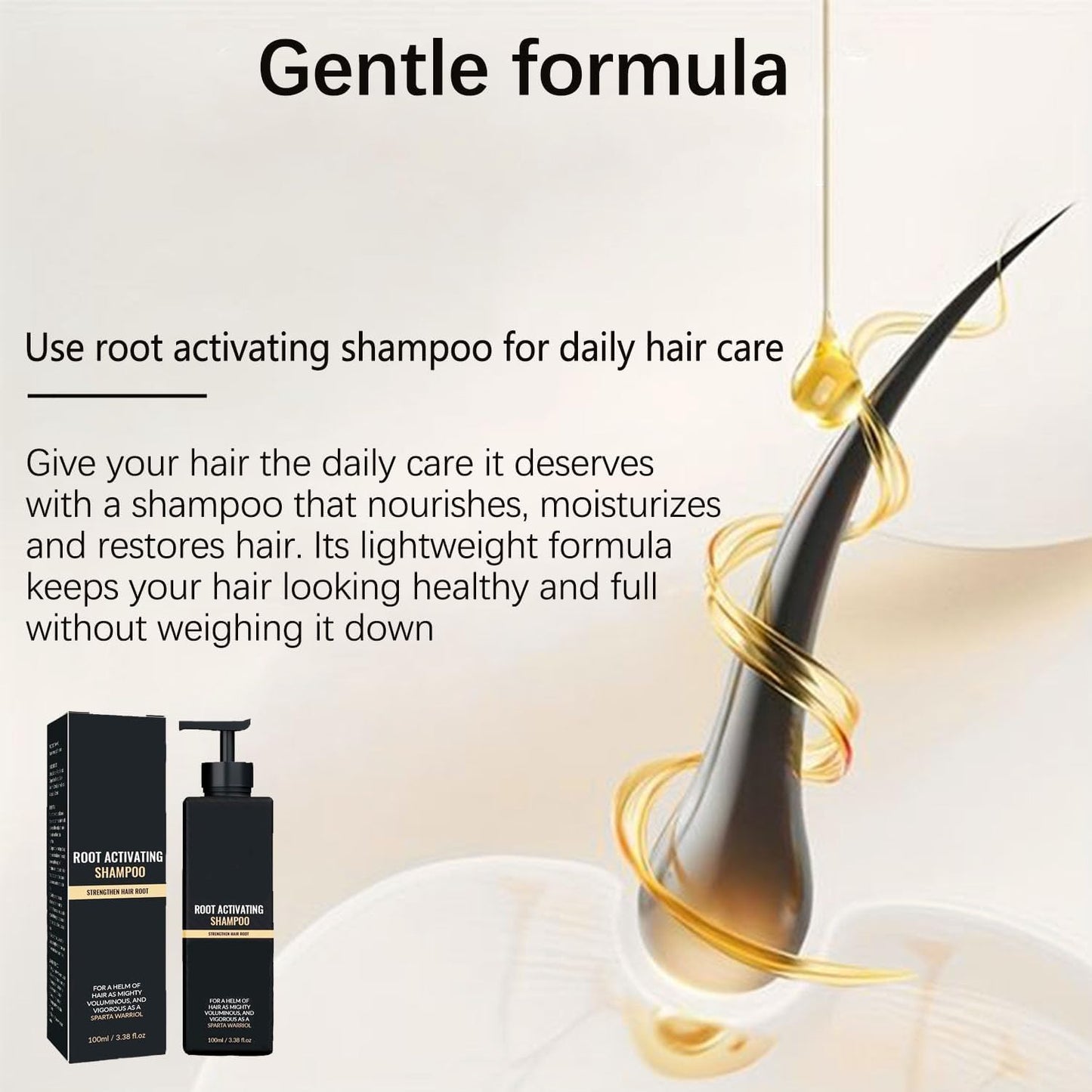 Spartan Root Activator Shampoo – Natural Hair Regrowth & Thickening Shampoo for Men & Women – Unisex Anti-Hair Loss Formula, 8.4 fl oz