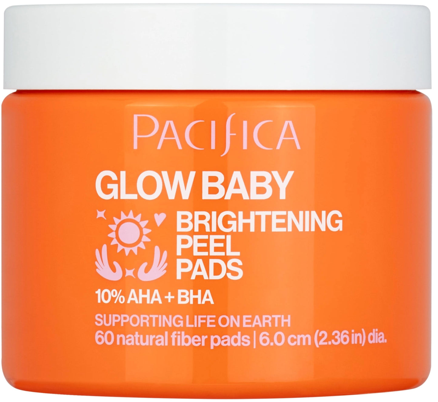 Pacifica Glow Baby Brightening Peel Pads – 10% AHA & BHA Exfoliating Face Pads with Glycolic & Salicylic Acid, Smooth Skin, 60 Ct