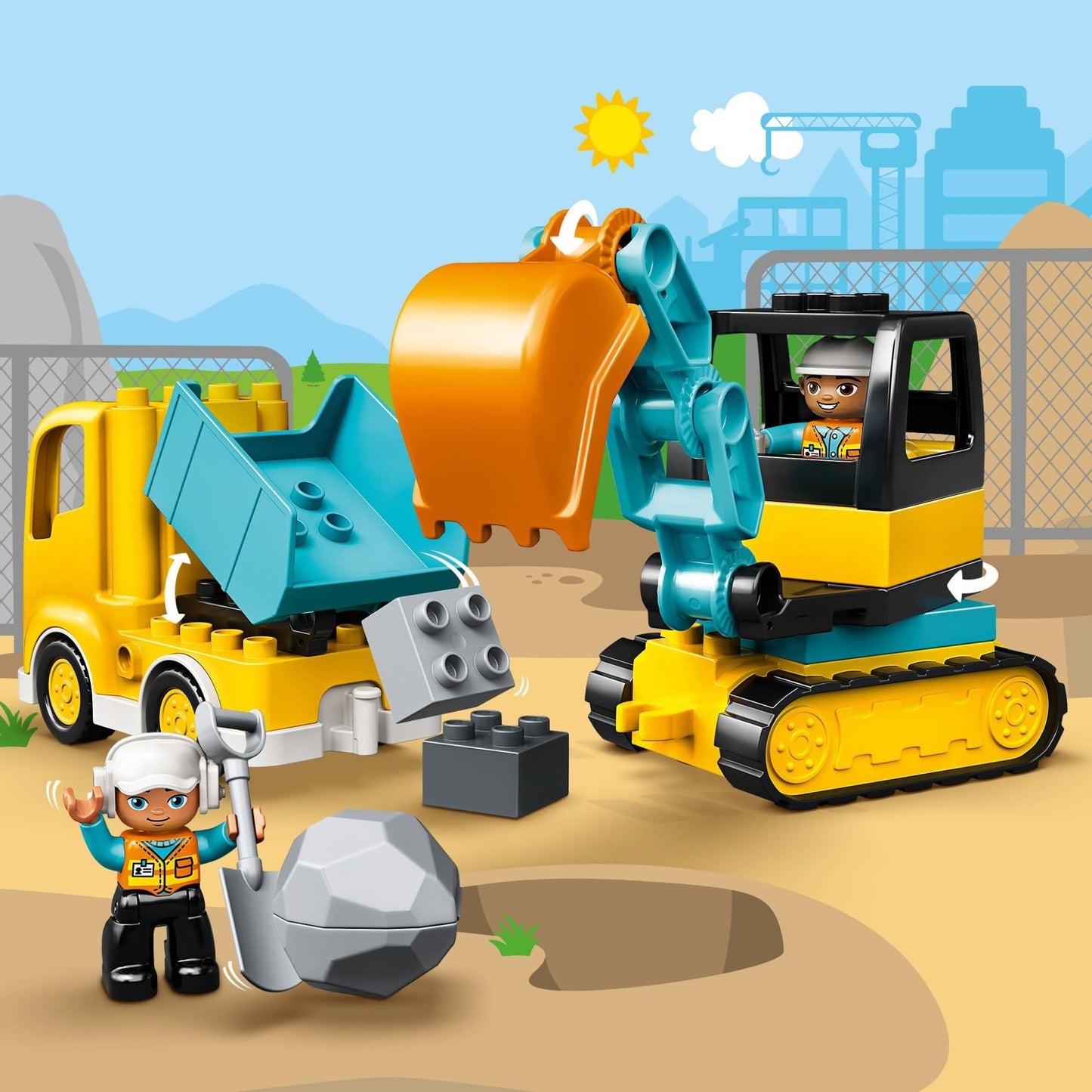 LEGO DUPLO Town Truck & Excavator Building Set for Toddlers, Educational Construction Toy, Birthday Gift for 2-3 Year Olds - 10931