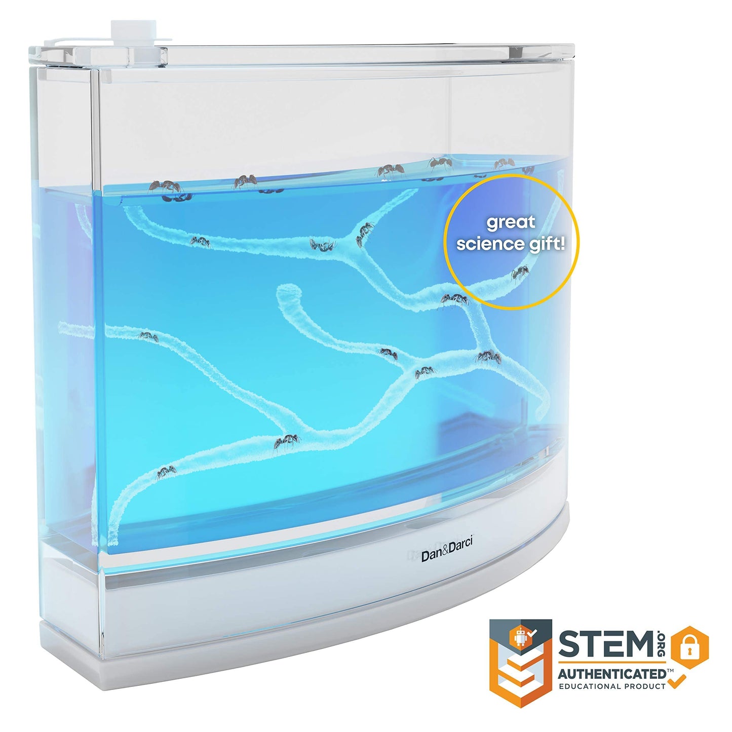 Dan&Darci Light-Up Ant Farm Kit for Kids – LED Terrarium with Nutrient Gel, Watch Ants Dig Tunnels, STEM Science & Experiment Toy Gift