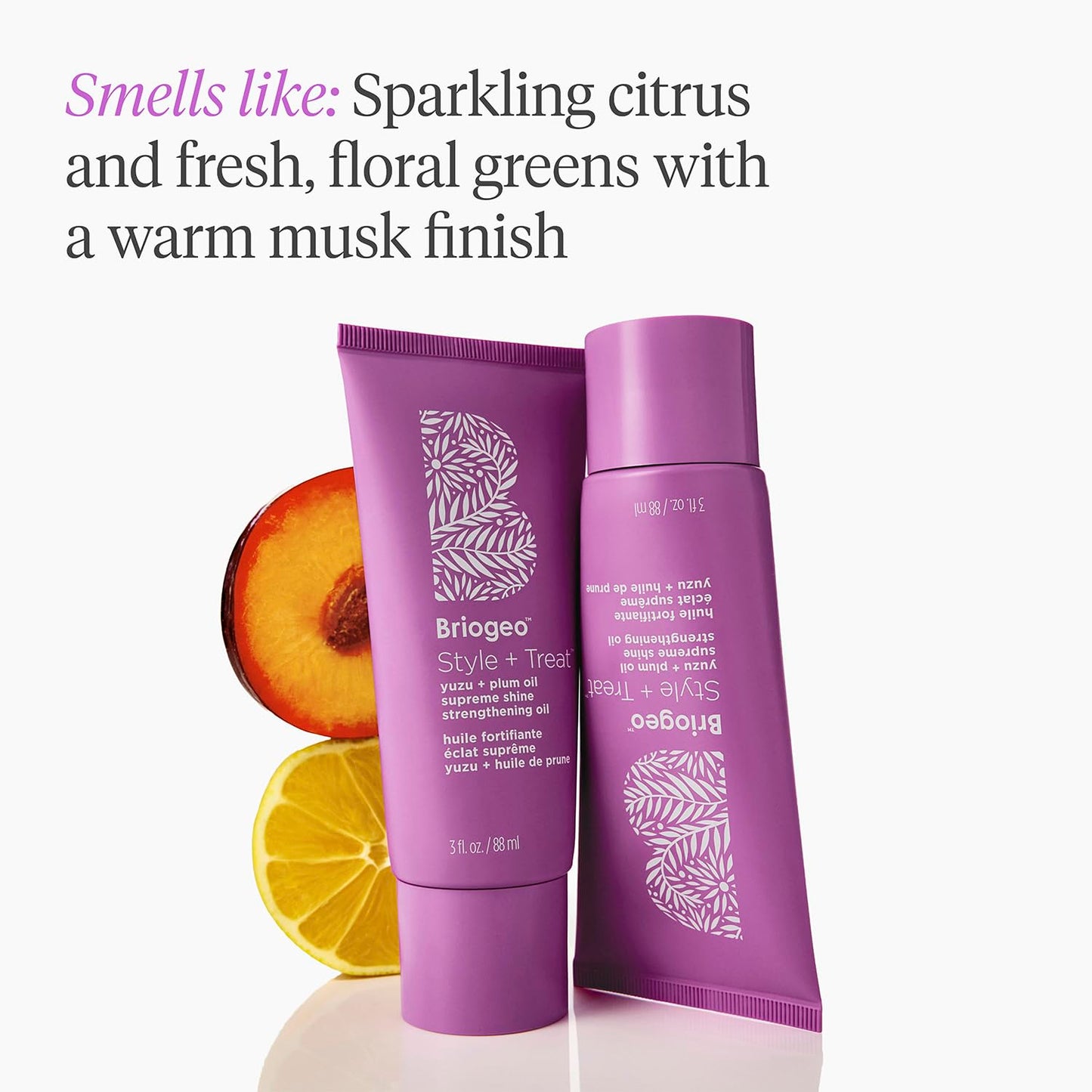 Briogeo Style + Treat Yuzu & Plum Supreme Shine Oil – Silicone-Free, Vegan Hair Oil for Curly & Coily Hair – Adds Shine, Moisture & Strength, 3 fl oz