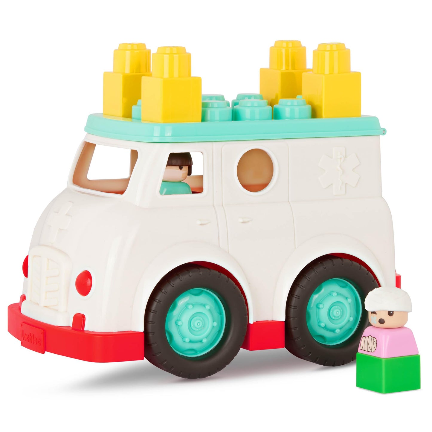 Battat – Rescue Truck – 8 Pieces Construction Set – 2 Figures & 5 Blocks – Build – On Vehicle – 12+ Months – Locbloc® Ambulance