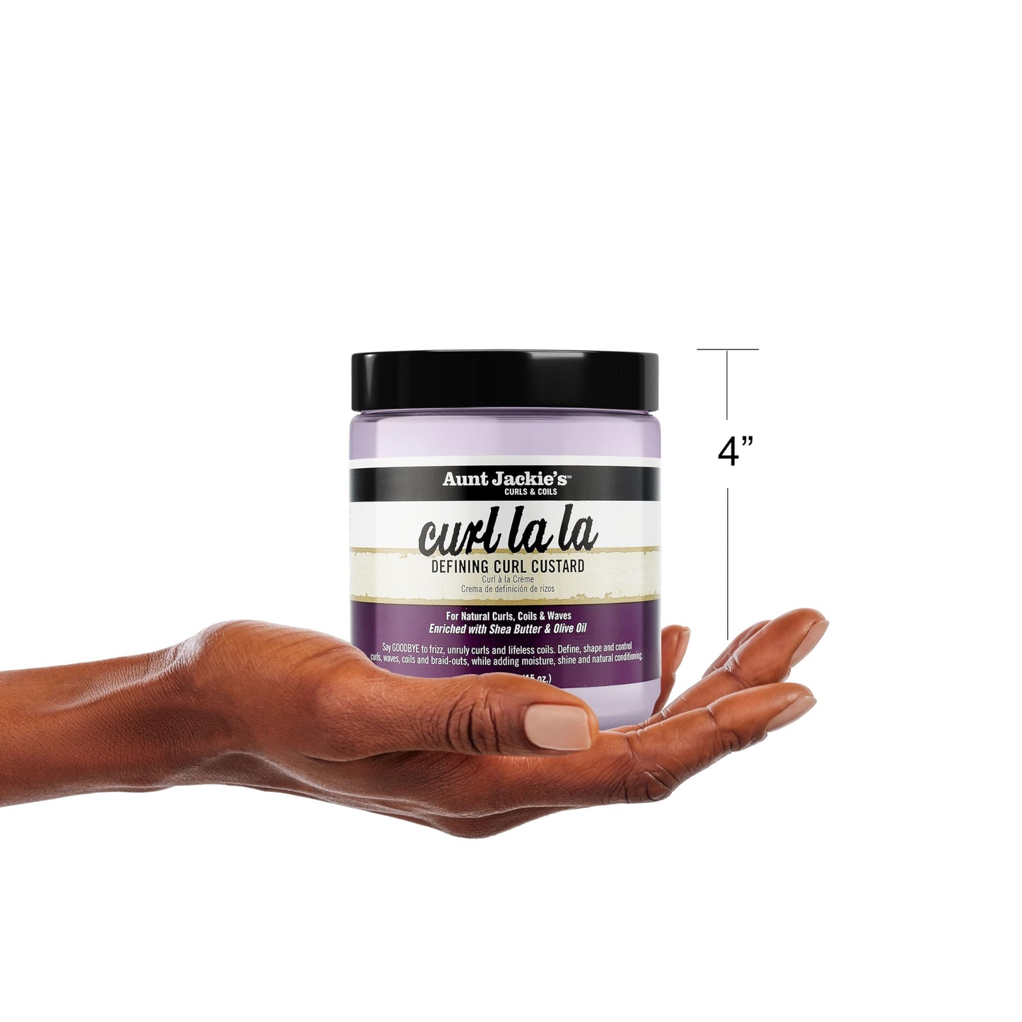 Aunt Jackie's Curl La La, Lightweight Curl Defining Custard, Enriched with Shea Butter & Olive Oil, Basic, 15 Ounce