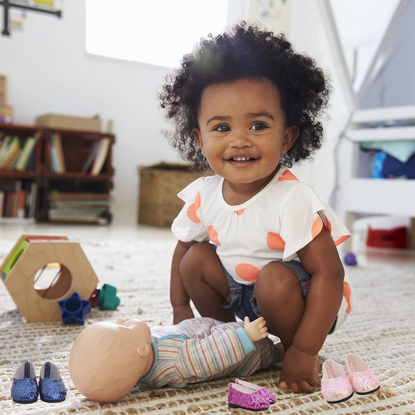 yijing Doll Accessories,Six Pair 18 Inch America Doll's Shoes,Suitable for 18 inch Doll(More Than 3 Months)