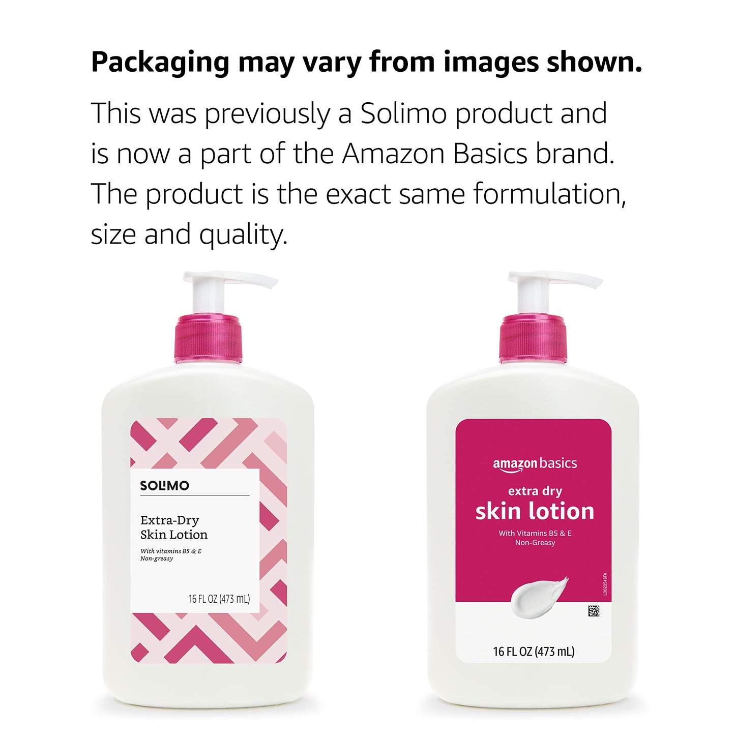 Amazon Brand - Solimo Extra-Dry Skin Lotion with Vitamins B5 & E, 16 fl oz