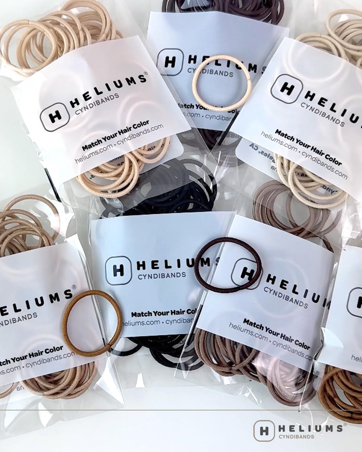 Heliums Small Hair Ties - Black - No Damage Mini 1 Inch Reusable 2mm Elastics for Thin Hair and Kids, Neutral Ponytail Holders - 48 Count
