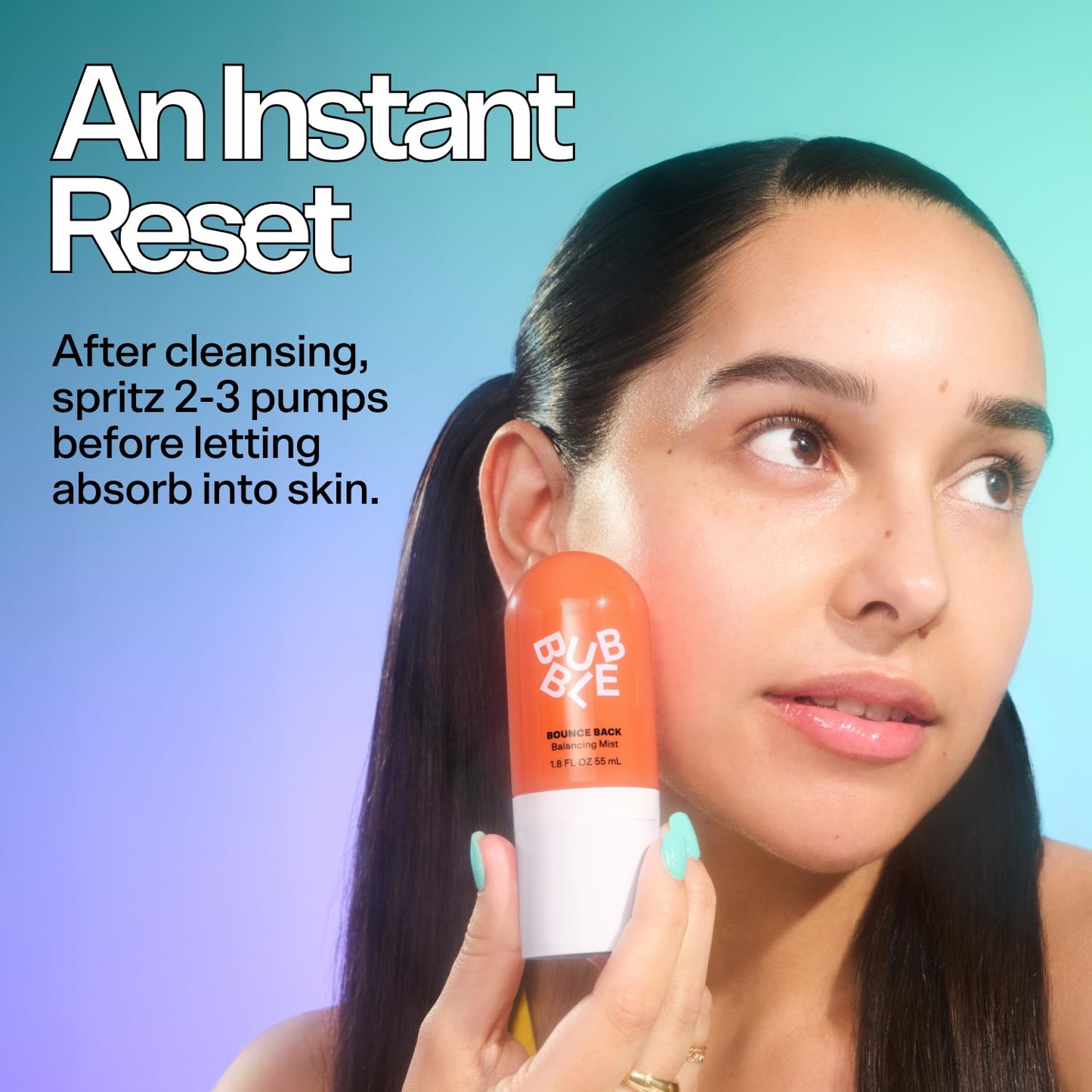 Bubble Skincare Bounce Back Hydrating Toner Spray – Niacinamide & Willow Bark, Pore-Minimizing, Balancing, Mattifying, 55ml