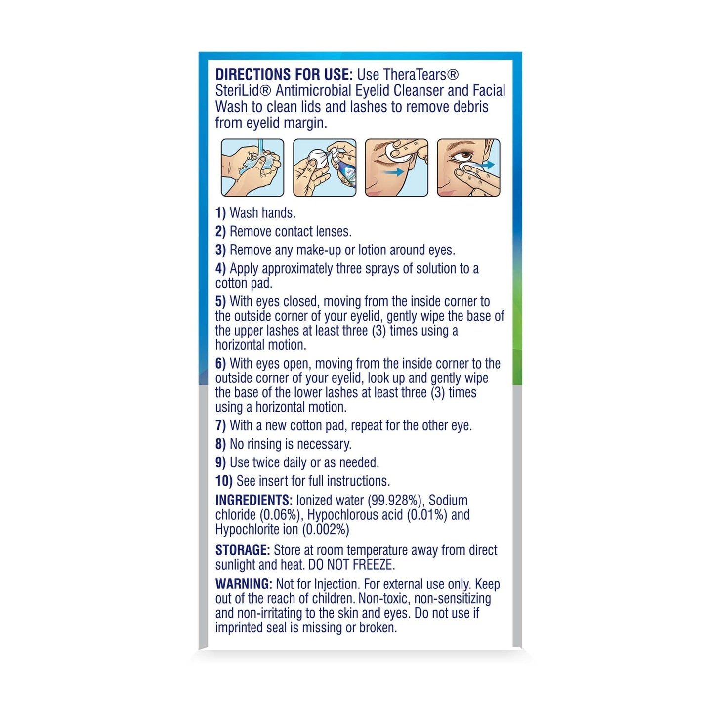 TheraTears SteriLid Antimicrobial Eyelid Cleanser and Face Wash, for Eye Care, 2 Fl Oz