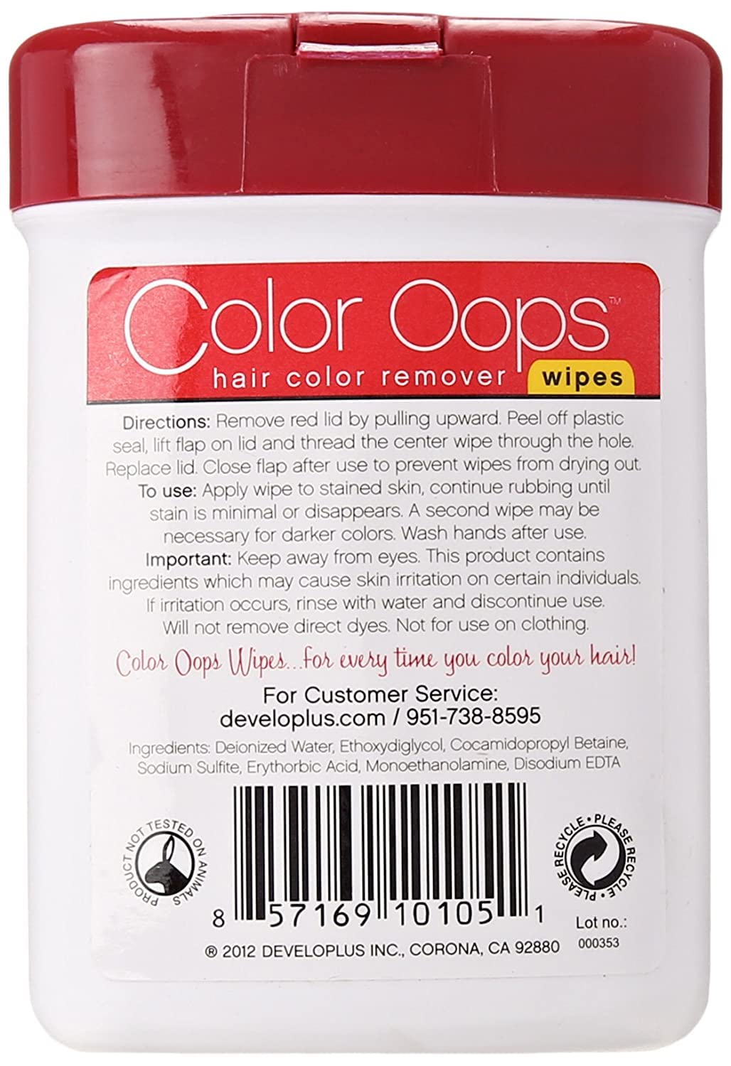 Developlus Color Oops Color Remover Wipes 10 Count (2 Pack)