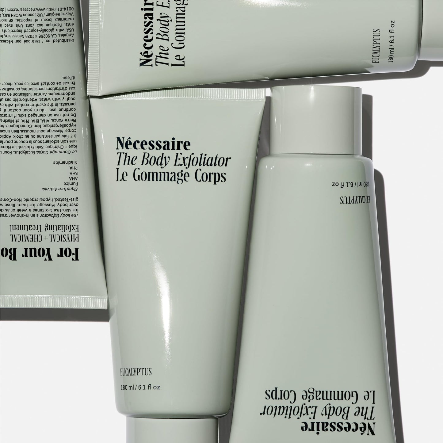 Nécessaire The Body Exfoliator – Eucalyptus AHA/BHA/PHA, Smooths Rough Patches & Keratosis Pilaris, Hypoallergenic, Dermatologist-Tested 180ml