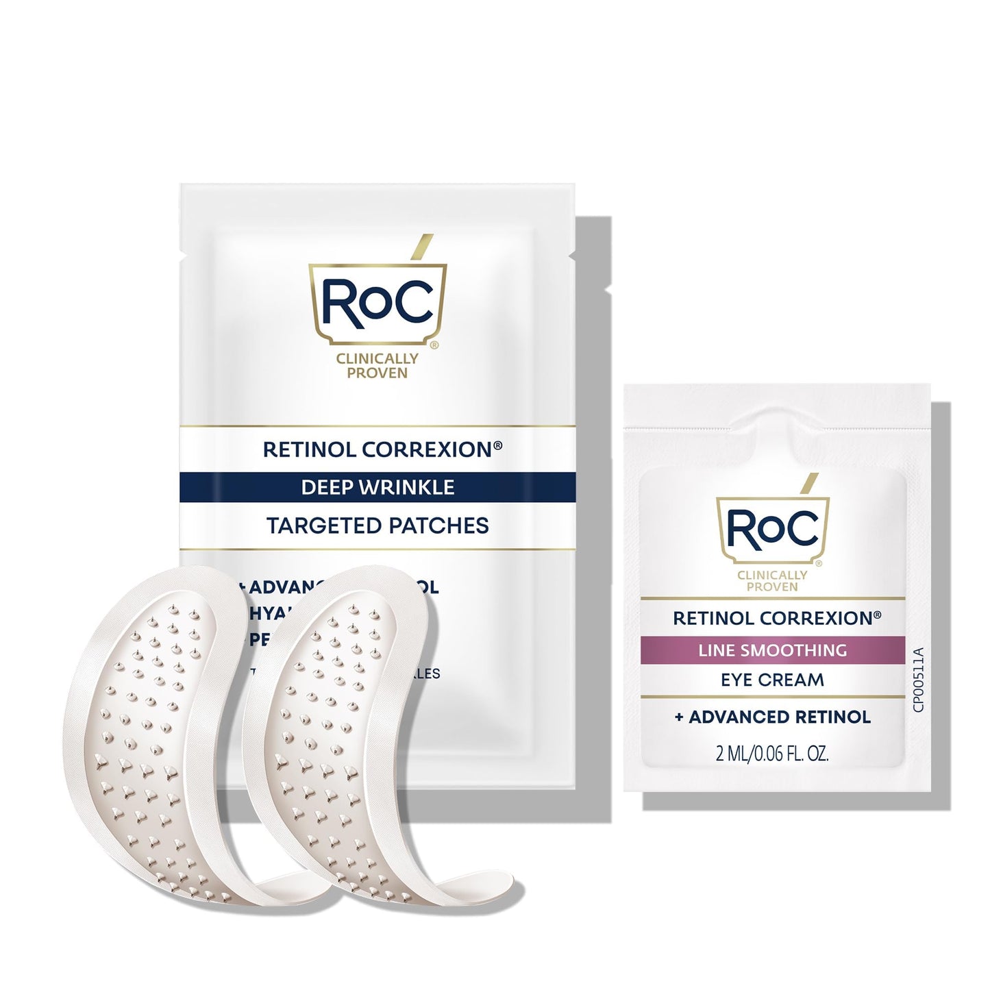 RoC Retinol Correxion Deep Wrinkle Patches with Hyaluronic Acid & Peptides for Forehead, Crow’s Feet & Laugh Lines, 6 Patches