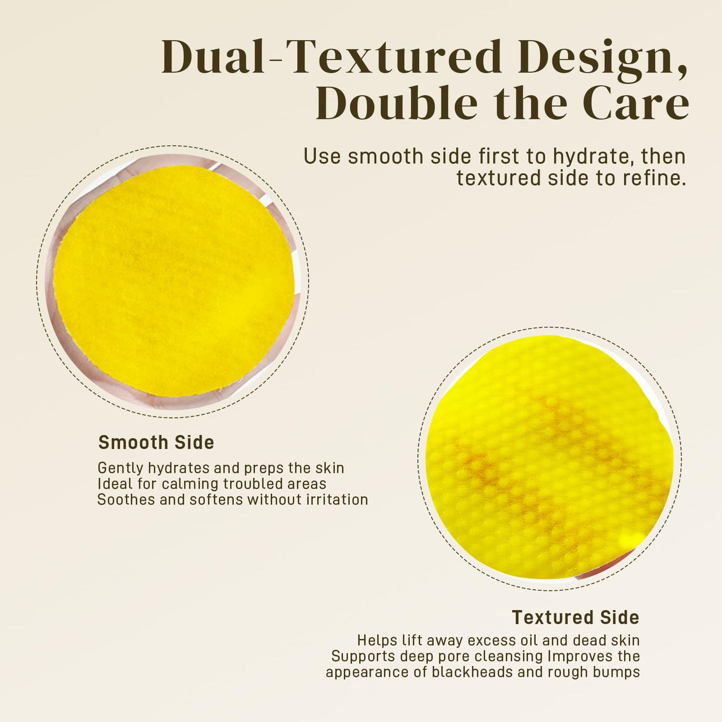 Kojic Acid and Turmeric Cleansing Pads, 50 Pcs, for Face Cleansing and Exfoliation