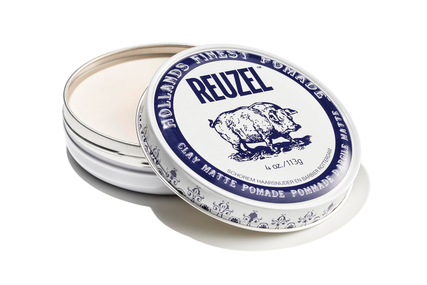 REUZEL Clay Matte Pomade, Medium All Day Hold, Water Soluble Styling, Matte Finish and Flake Free, Easy To Wash Out, For All Hair Types