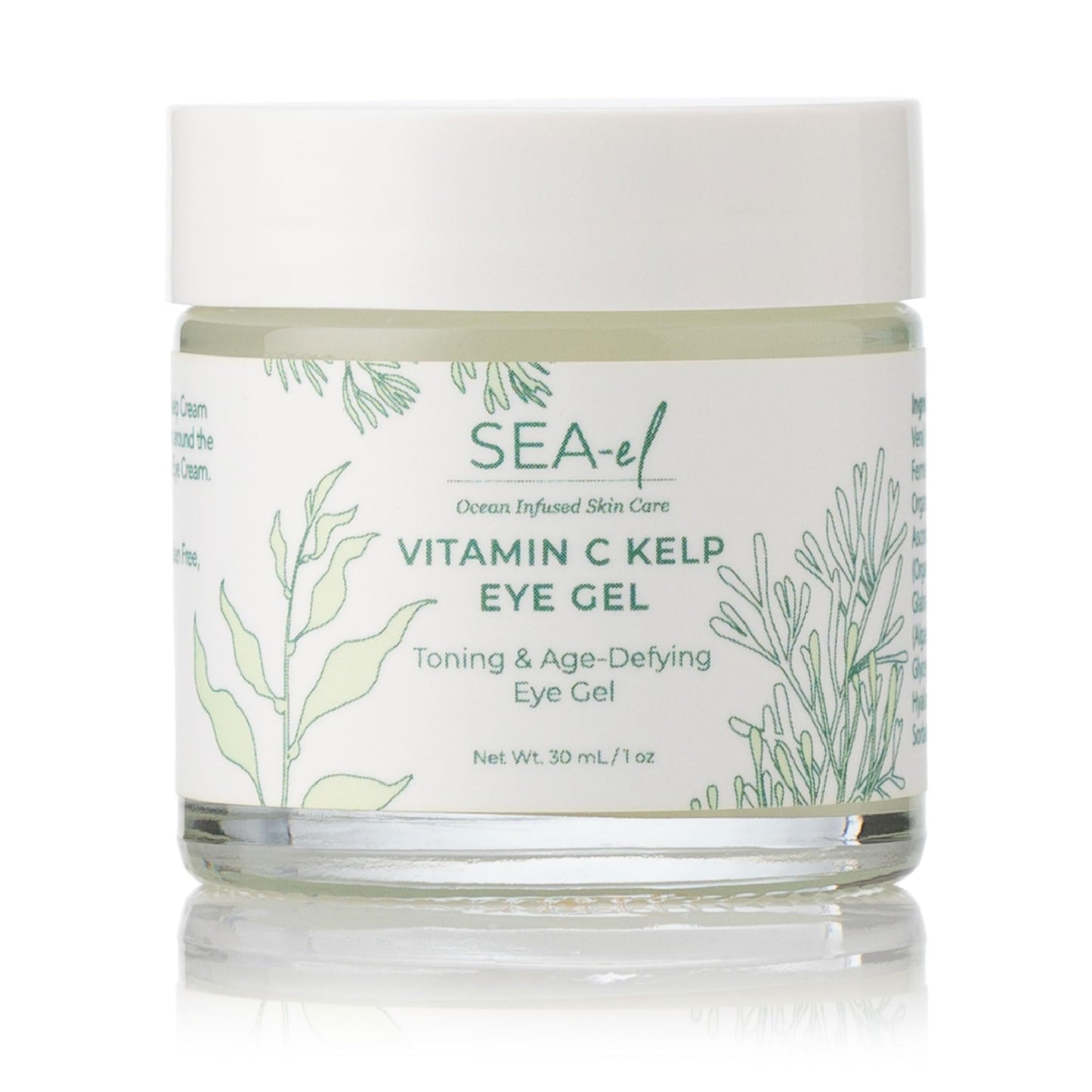 Sea-el Vitamin C Kelp Eye Gel Toning & Age Defying Skincare for Puffiness, Under Eye Bags & Dark Circles Cooling Youthful Glow for Women & Men - 1 Oz